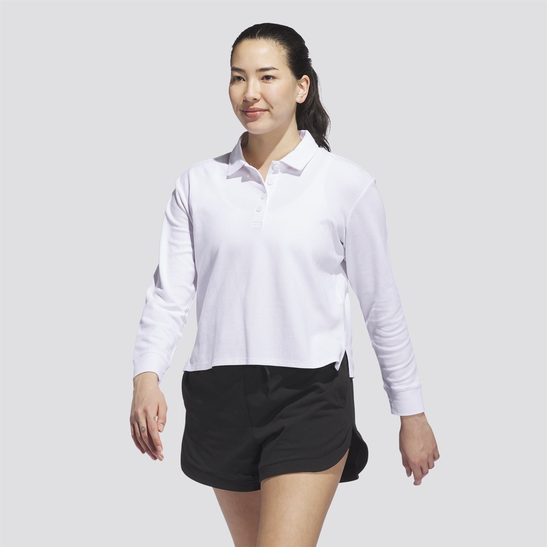 Womens Beyond The Course LS Loose Fit Polo White