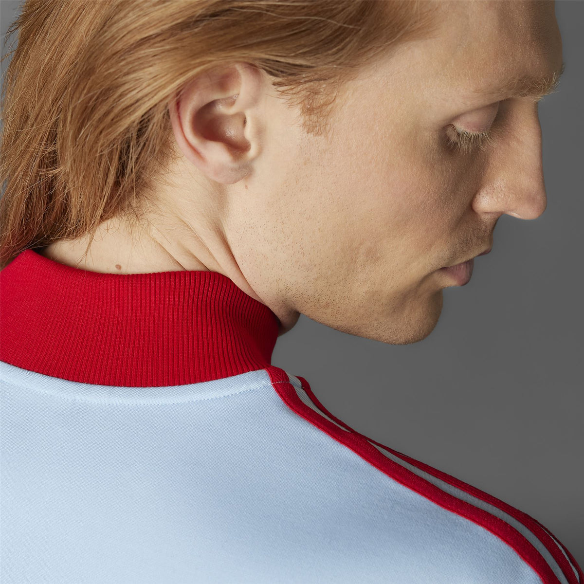 Three Stripes Quarter Zip Clear Sky