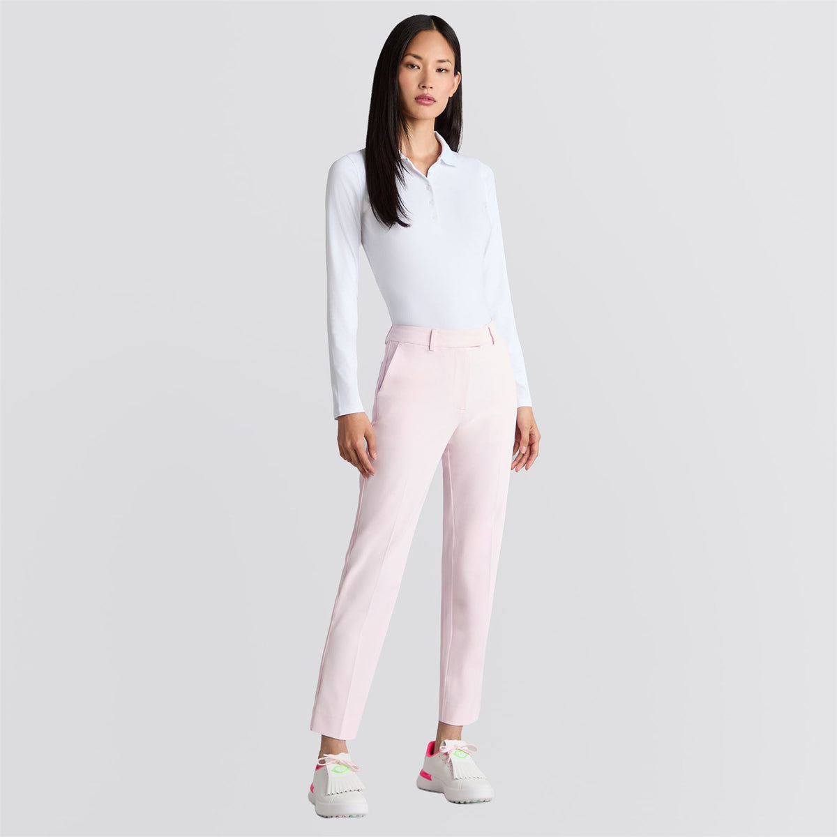 Tech Nylon Rib LS Polo Snow