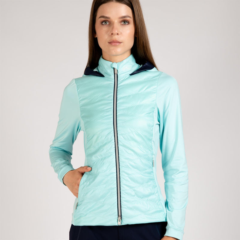 Womens Retention Hooded Hybrid Jacket Capri/Atlanta Blue