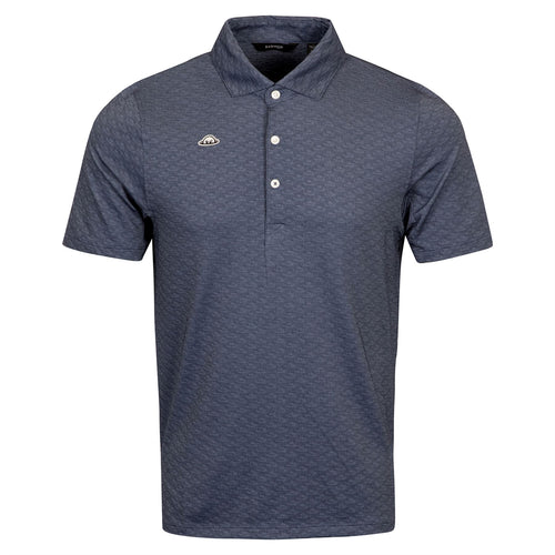 Hudson Recycled DC Jacquard Polo Navy - SS25