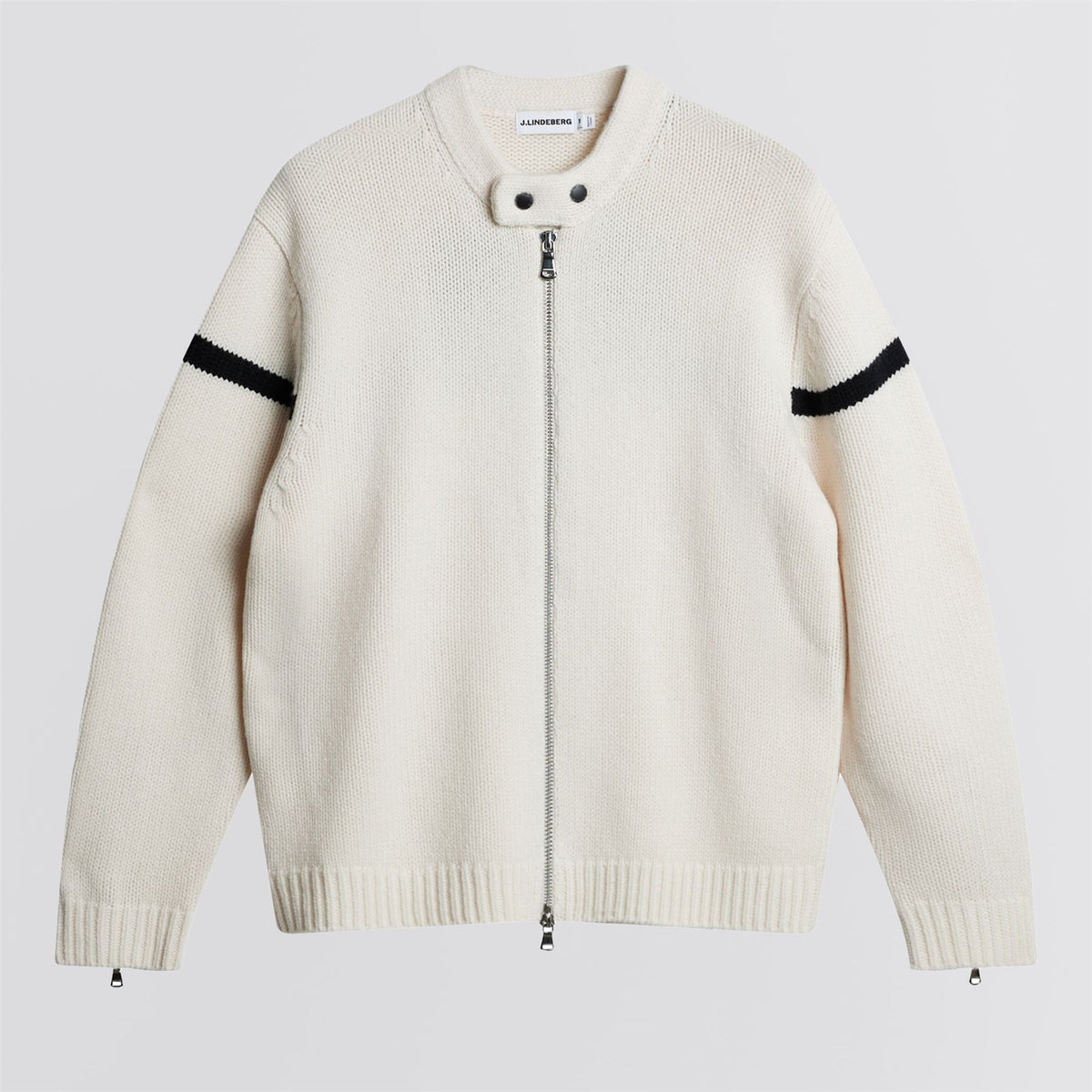 Kessler Biker Zip Knitted Jacket Moonbeam