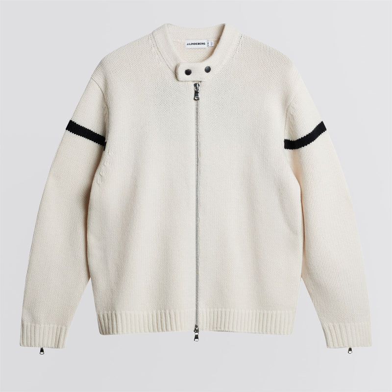 Kessler Biker Zip Knitted Jacket Moonbeam