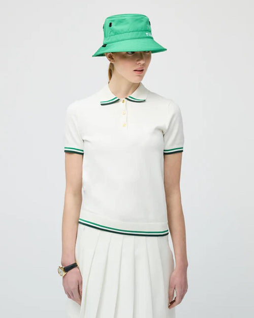 Womens Albatross Polo White/Green Stripe