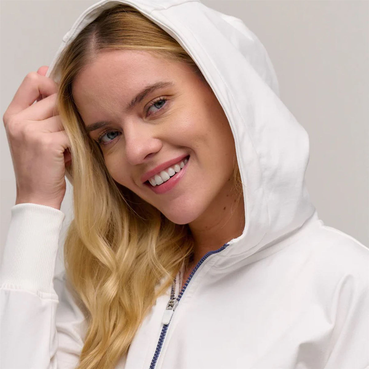 Womens Zoe Full Zip Hoodie White