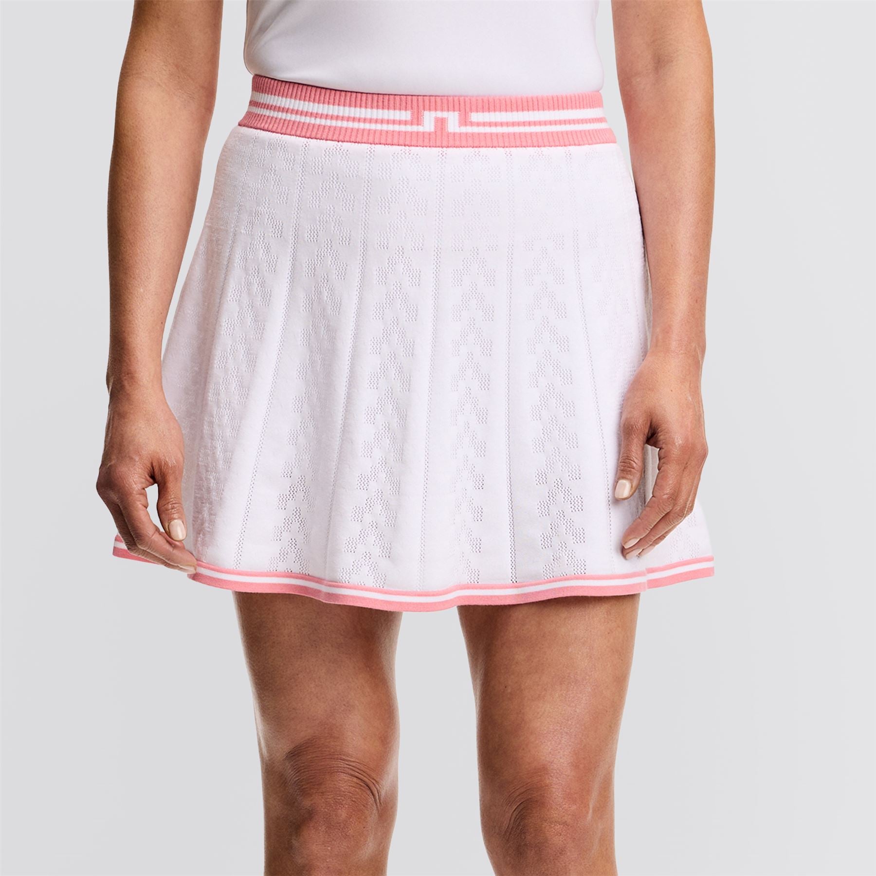 Womens Pamela Pointelle Knitted Skirt White