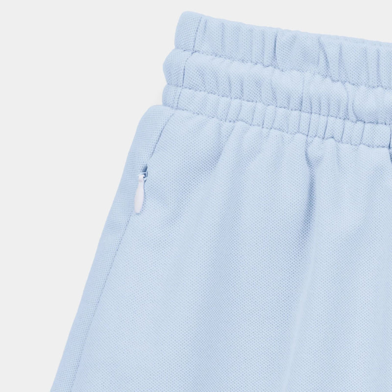 Womens Preppy Pique Mini Skirt Baby Blue/Navy