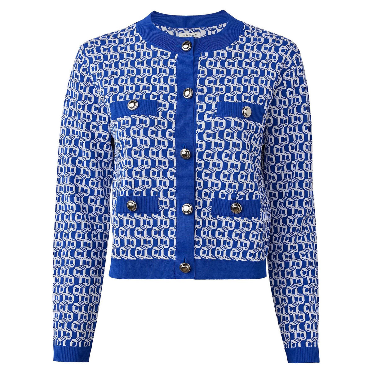 Womens Amelia Knit Cardigan Marazine Blue/Snow White