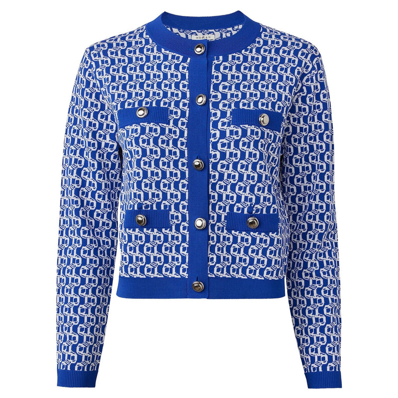 Womens Amelia Knit Cardigan Marazine Blue/Snow White