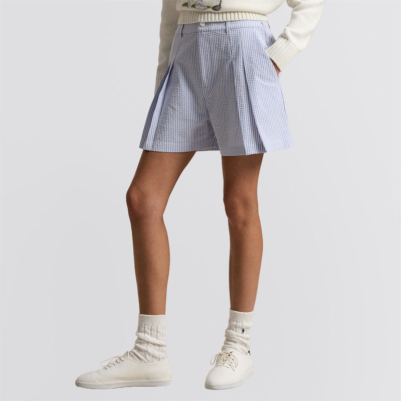 RLX Womens Seersucker Pleated Shorts
