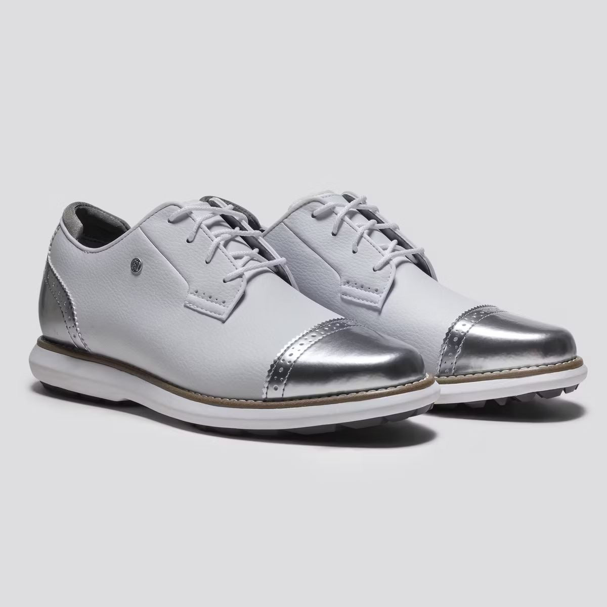 Womens Traditions Spikeless Laced Golf Shoes White/Silver