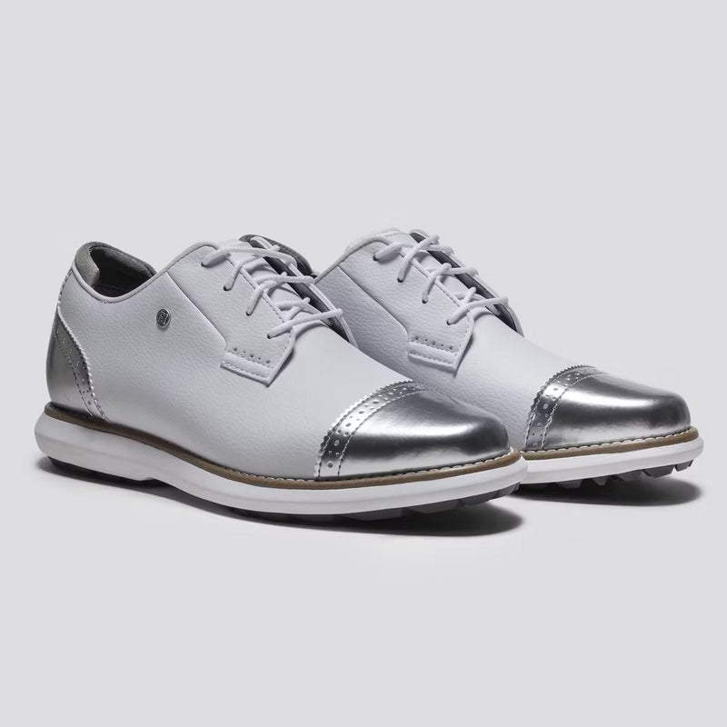 Womens Traditions Spikeless Laced Golf Shoes White/Silver