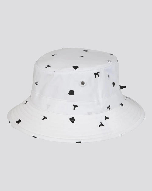 Icon Print Golf Bucket Hat White/Black Print