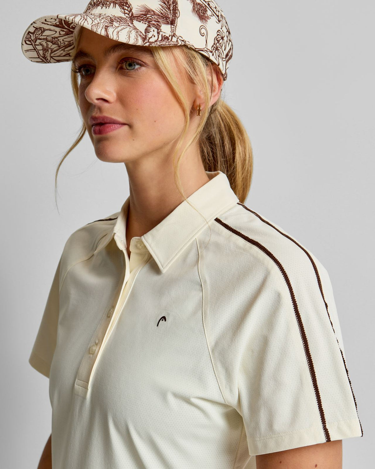 Womens Raglan Polo Cream