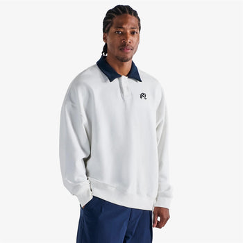 Malbon Golf Artigianale Collared Crewneck White | TRENDYGOLF USA