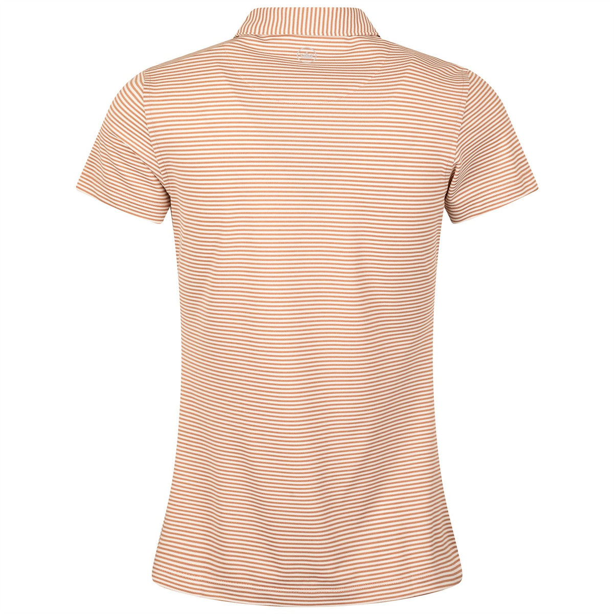 Womens Vista Stripe Sport Mesh Button Polo Camel/Ivory