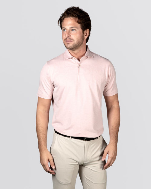 Albatross Cotton-Blend Pique Polo Faded Scarlett