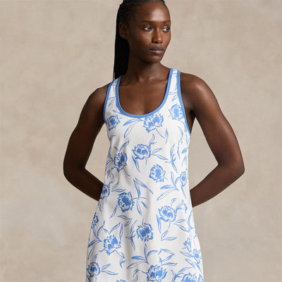 Womens Sleeveless Day Dress Summer Floral/Summer Blue