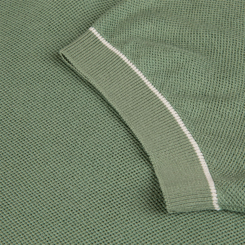 Jianluca Cotton Polo Open Green
