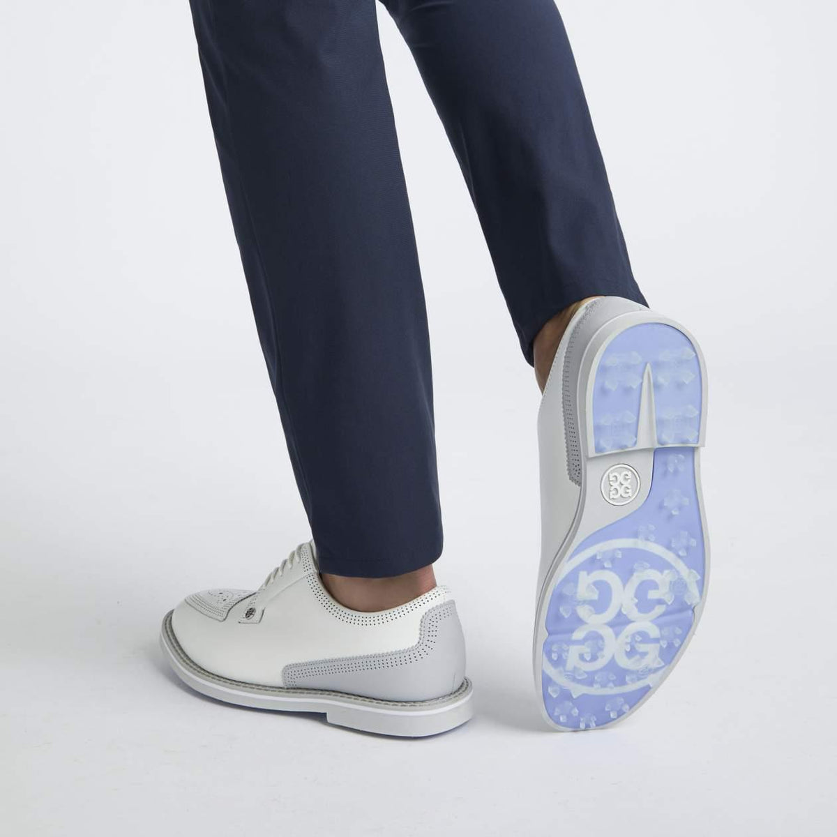 Gallivanter Leather Brogue Golf Shoes Snow/Nimbus