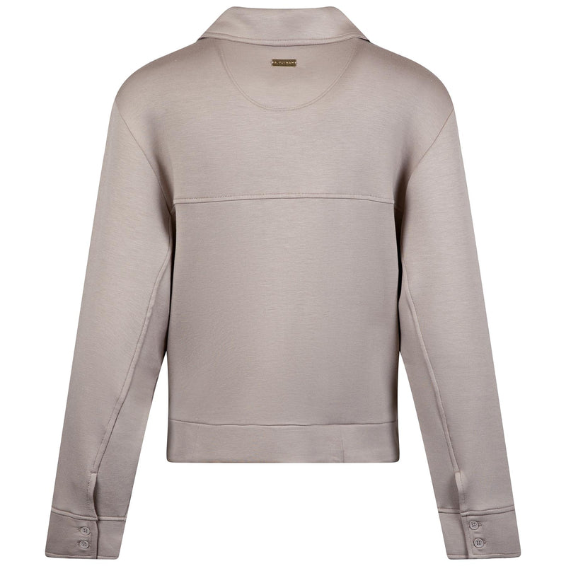 Womens Polo V-Neck Top Cobblestone