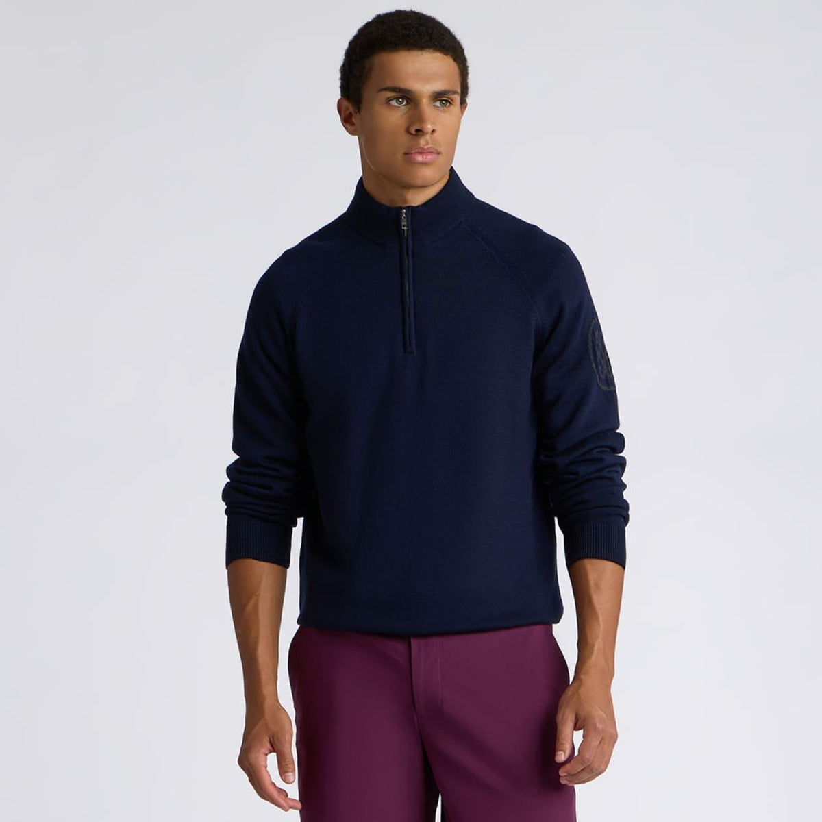Circle G Merino Wool Quarter Zip Twilight/Charcoal Melange