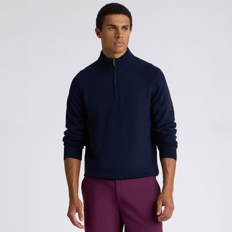 Circle G Merino Wool Quarter Zip Twilight/Charcoal Melange