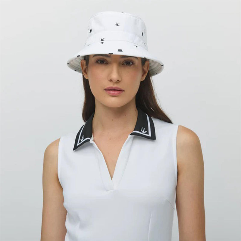Womens Airloft Ruffle Hem Dress White/Black
