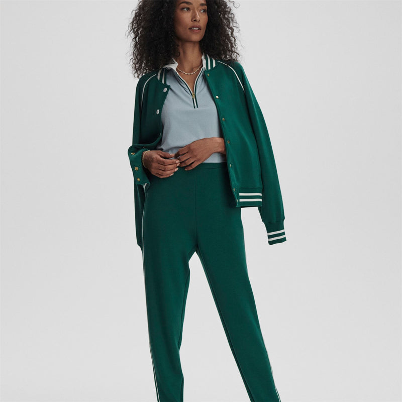 Womens The Slim 27.5 Piped Pants Forest