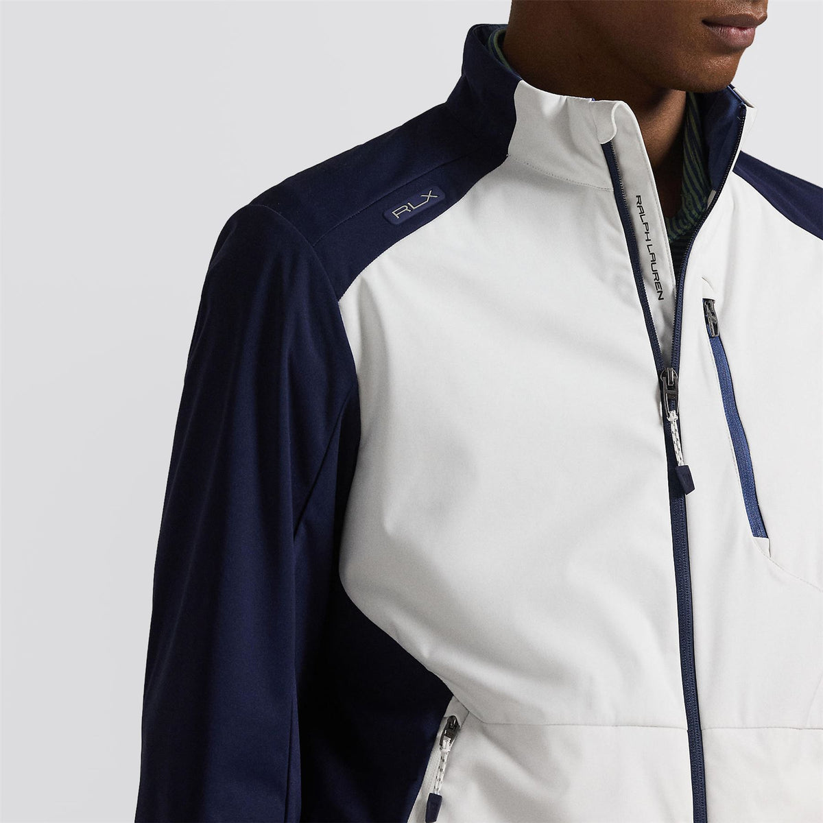 RLX Full Zip Stratus Packable Jacket Ceramic White/Refined Navy