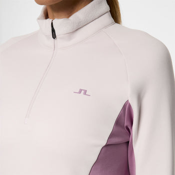 【Ajr】 J.Lindeberg Womens Arja Quarter Zip Mid Layer Gray Lilac