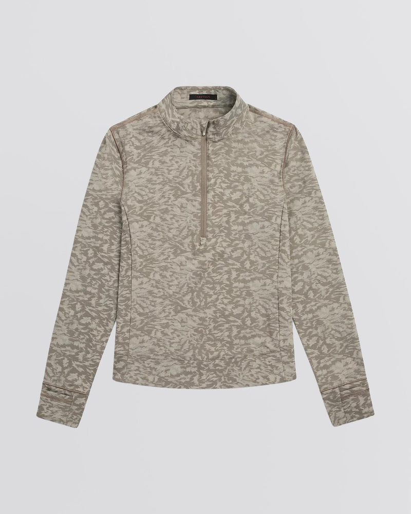 Womens Midas Wolf Jacquard Halley II Quarter Zip Clay Multi