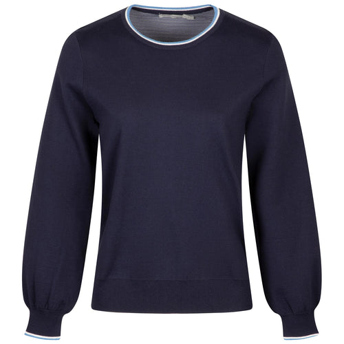 Womens Coolspun Cotton Crewneck Navy - SS25