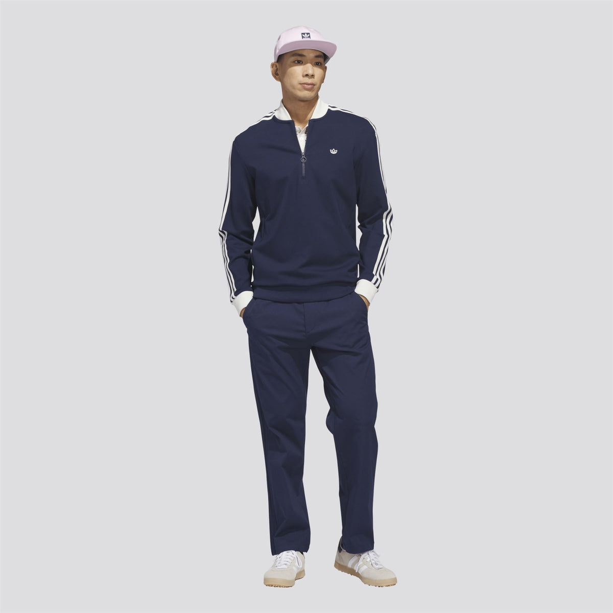Originals 3-Stripe Quarter Zip Night Indigo/Chalk White