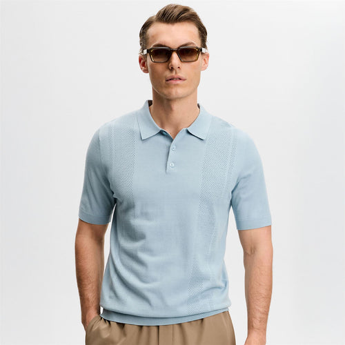 Reymond Seasonal Knit Polo Forget-Me-Not