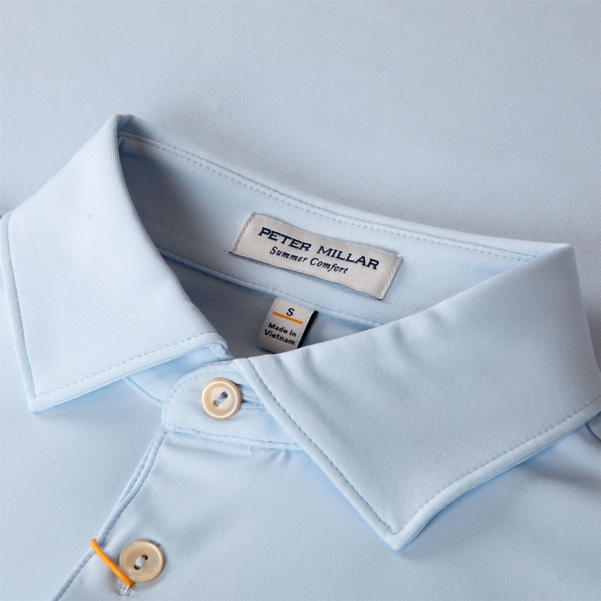 X TRENDYGOLF Camo Shield Solid Performance Jersey Polo Pale Blue