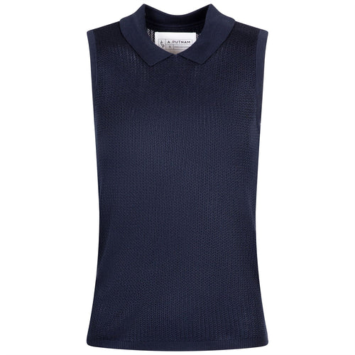 Crochet Sleeveless Top Dress Blues