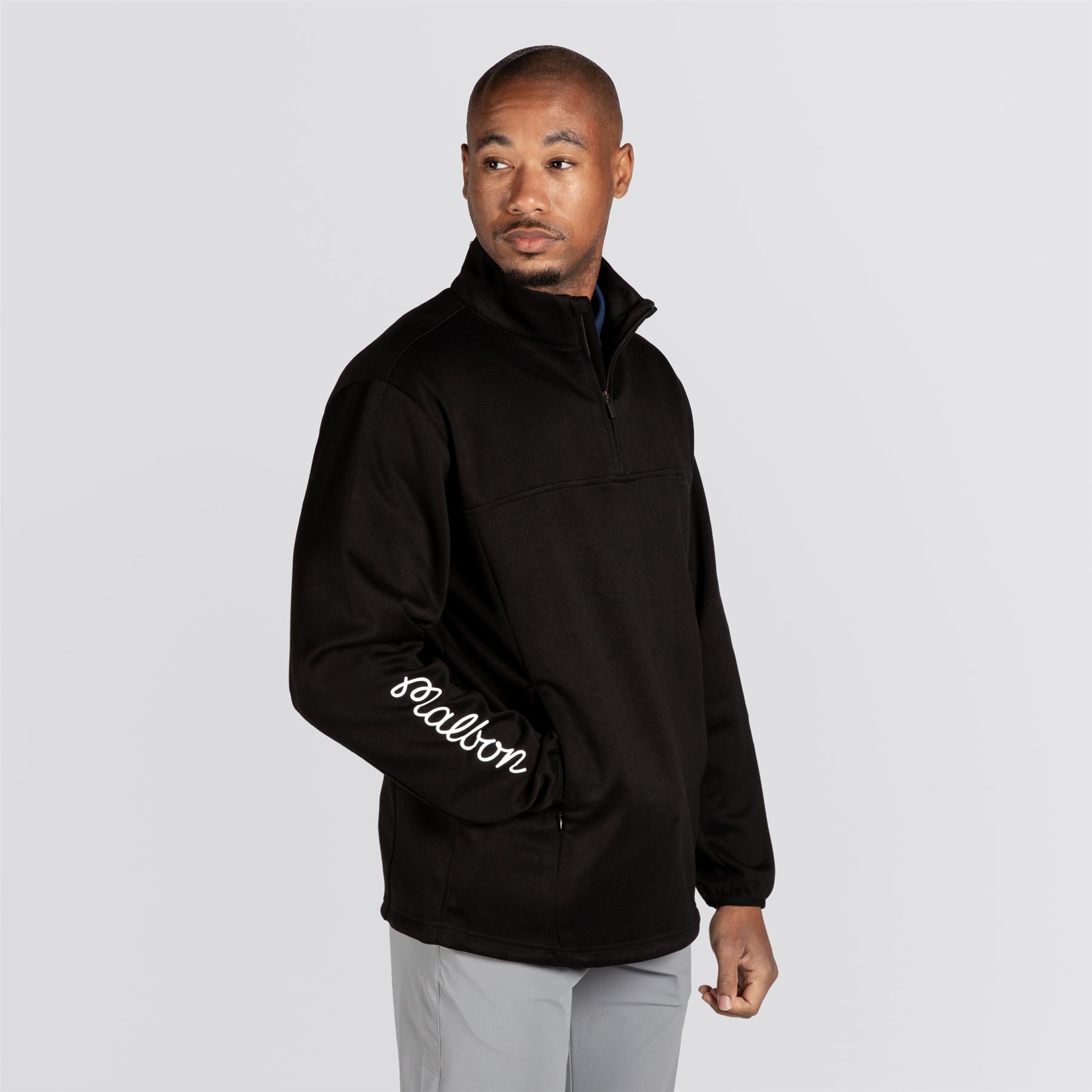 Evergreen Poly Quarter Zip Black