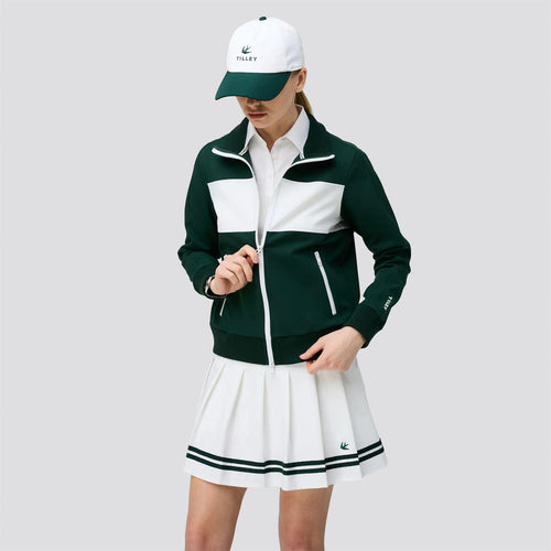 Womens Warm Up Jacket White/Sport Green
