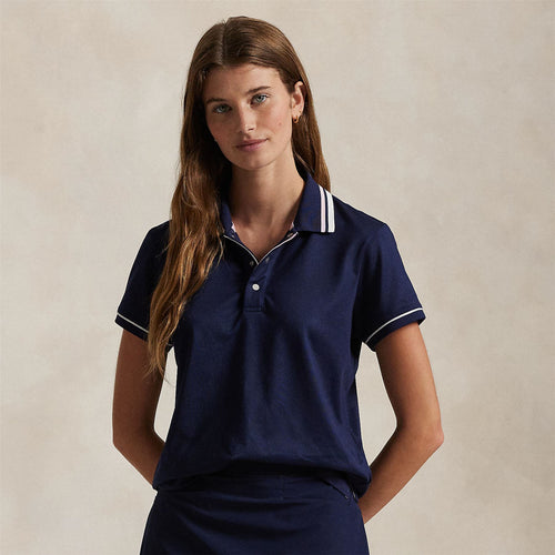 Womens RLX Tailored Fit Val Tour Pique Polo Refined Navy/White/Pink