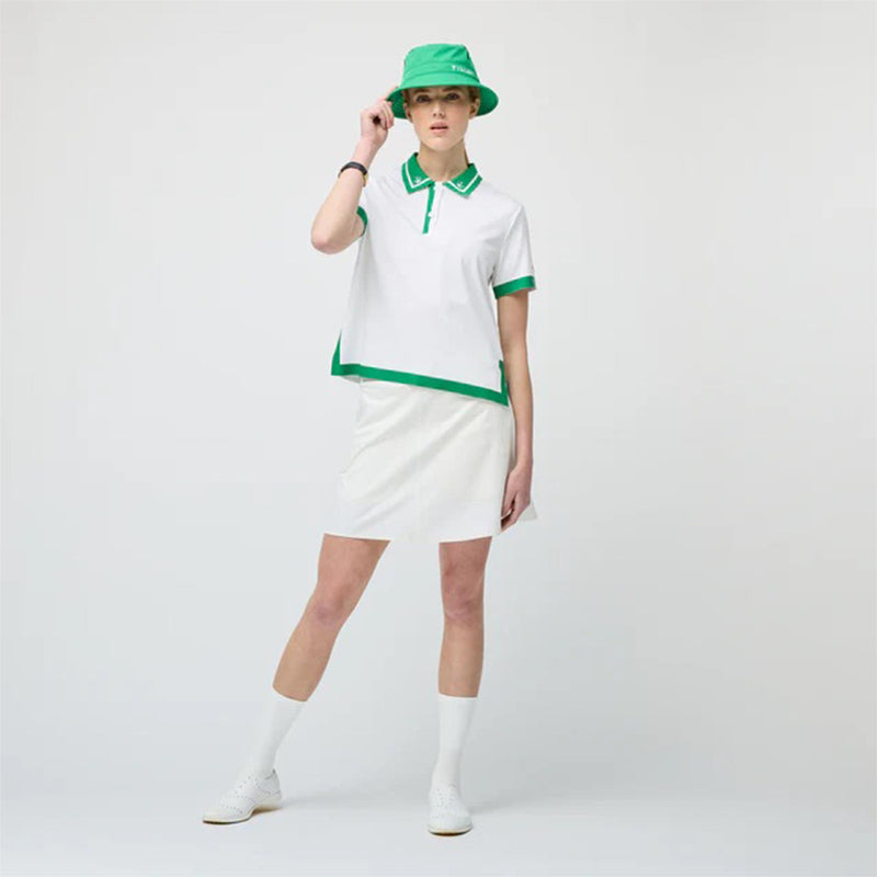 Womens Tech Jersey Boxy Birdie Polo White/Sport Green