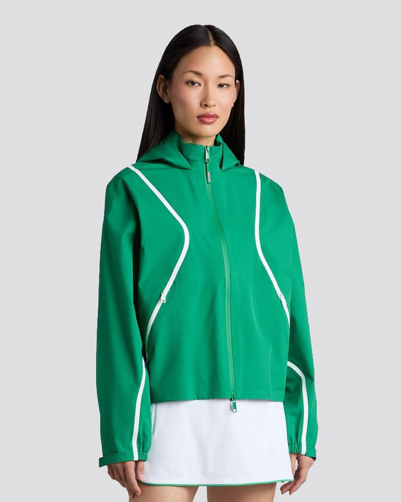 Paneled Waterproof Hooded Jacket Dark Clover