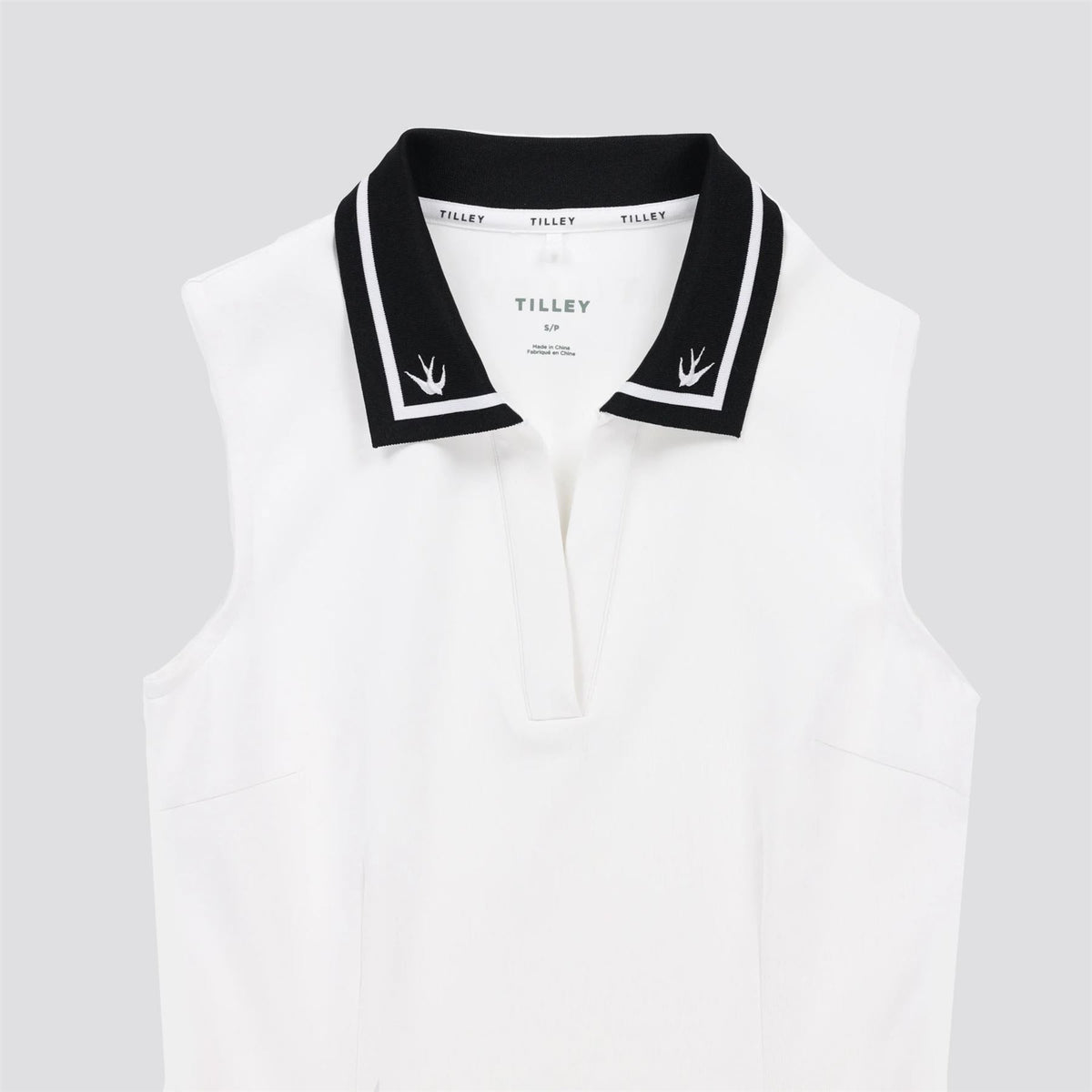 Womens Airloft Ruffle Hem Dress White/Black