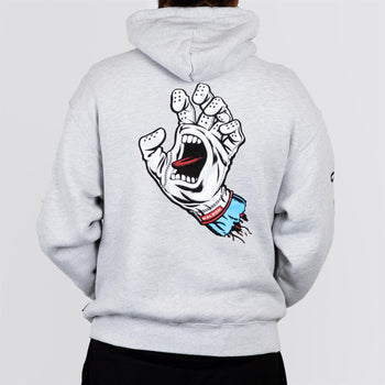 Malbon x Santa Cruz Fesque Screaming Hand Hoodie Heather Grey