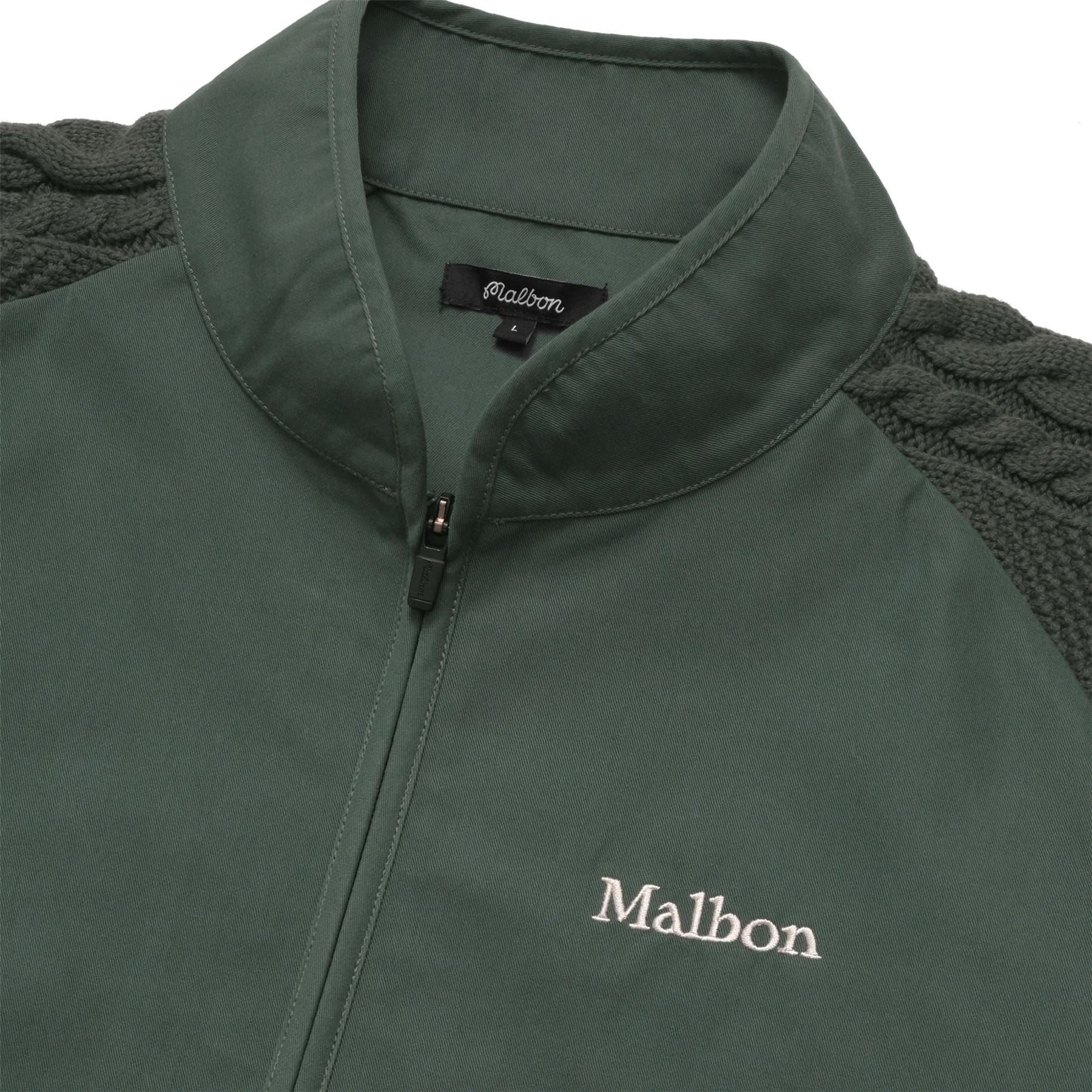 Malbon Golf Remington Half Zip Hybrid Jacket Forest