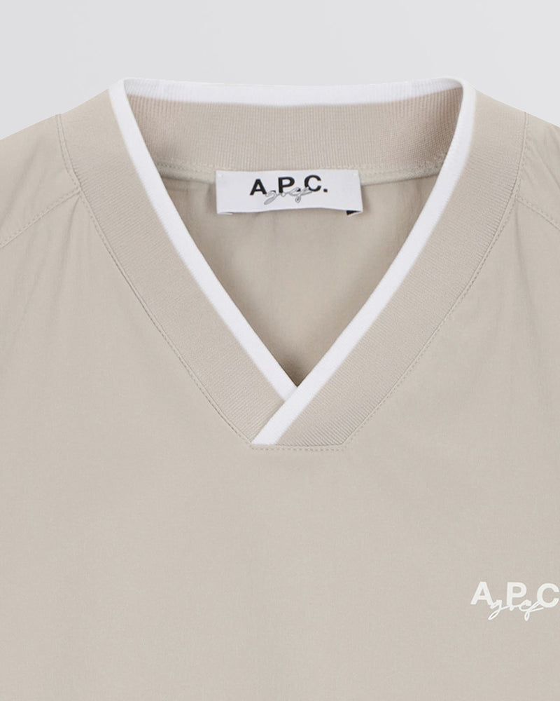 Gaspard V-Neck Woven Vest Grey