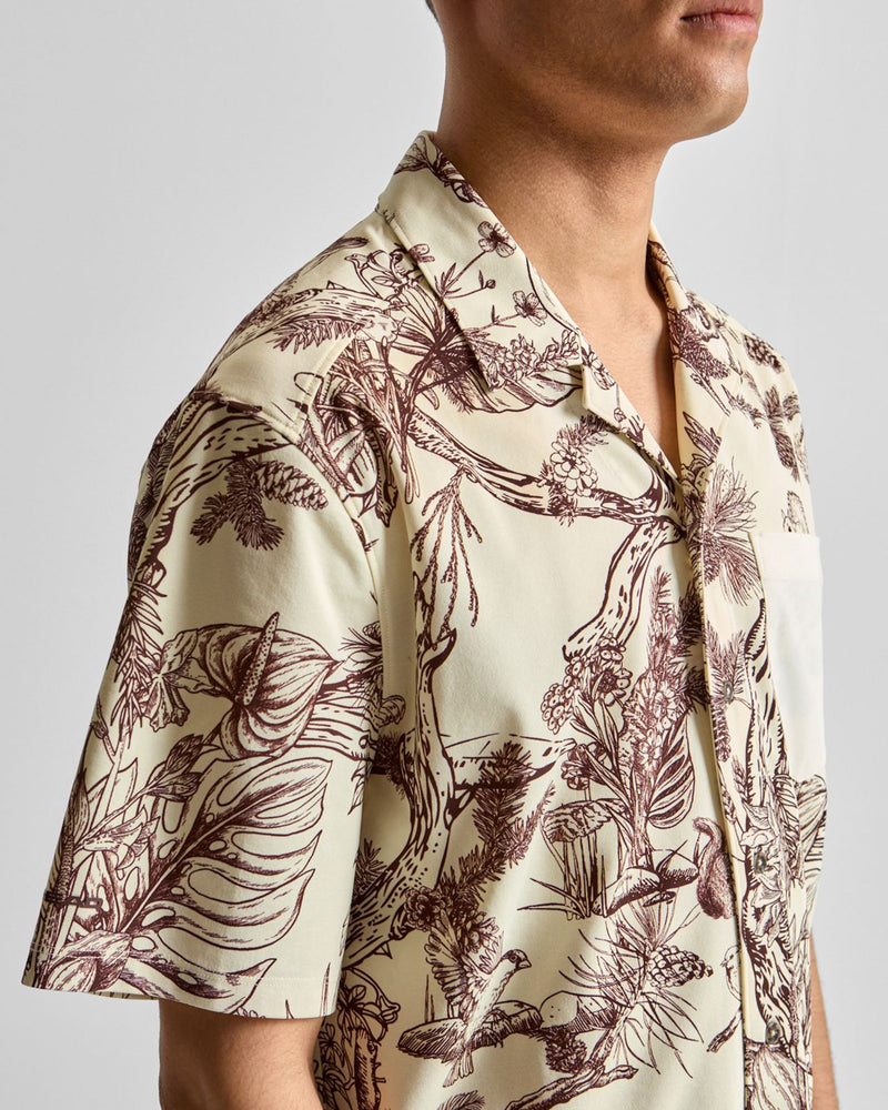 Short Sleeve Shirt Brown Botanical