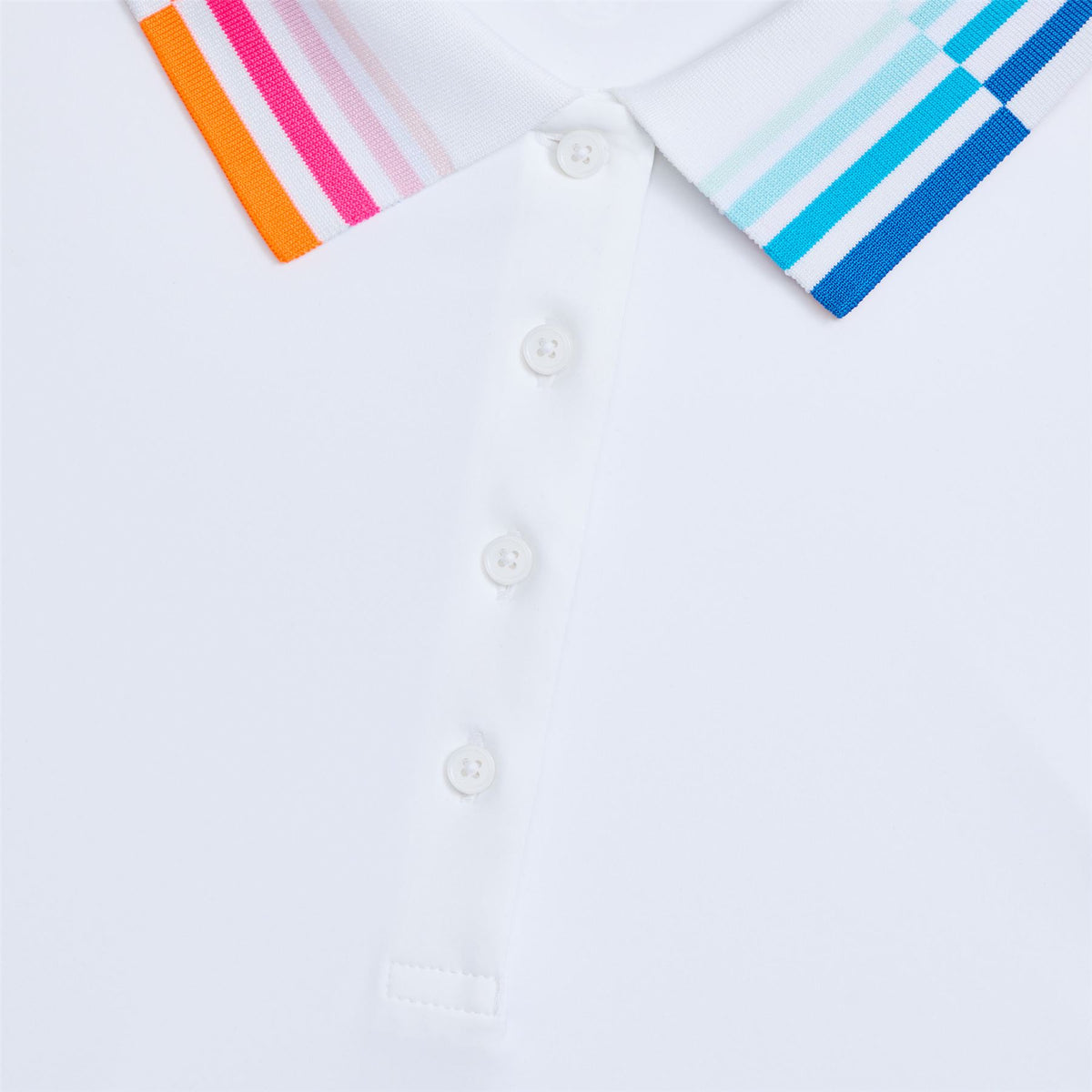Womens Contrast Collar Silky Tech Nylon LS Polo Snow