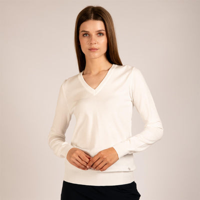 Womens The Summer V-Neck Sweater White