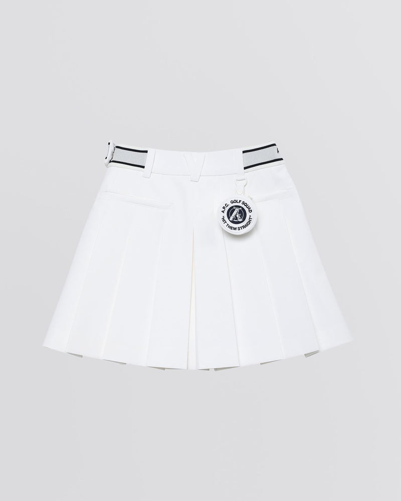 Aude Pleated Skirt White
